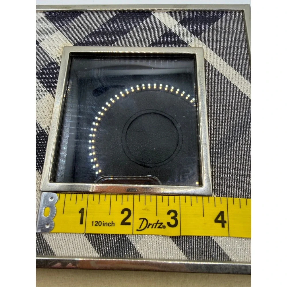 Burberry Nova Check Plaid Silver Tone Wood Back Picture Frame‎